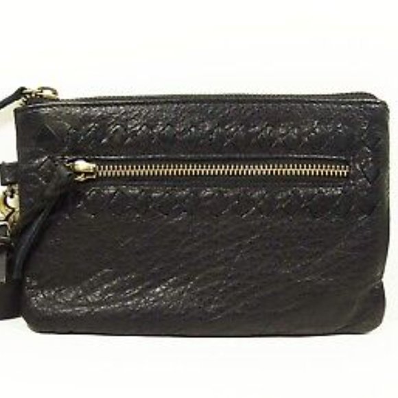 DAY & MOOD Sting Genuine Black Soft Leather Clutch Wristlet - Picture 3 of 7